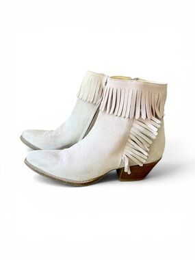 Sam Edelman X Naked Feet Western Suede Fringe Ankle Boots